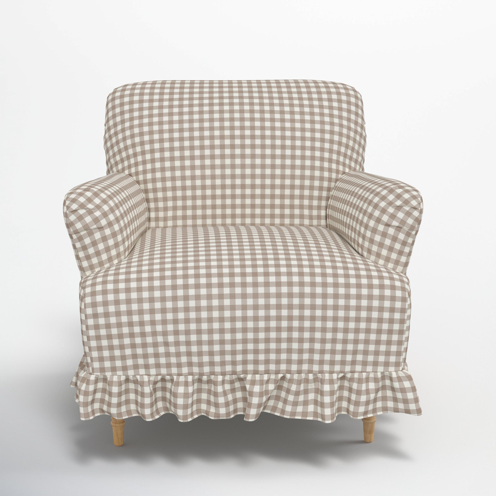 Maggie Slipcovered Armchair, Classic Gingham Tan