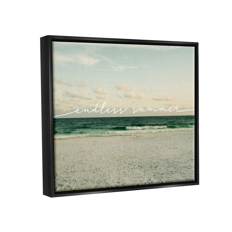«Endless Summer Beach Coast Waves Floater» par Lil 'Rue, Cadre flottant noir de jais, H 25 po x l 31 po x P 1,7 po