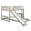 Lit simple au-dessus d'un lit superposé gris - Fabriqué en bois de pin massif pour une glissade de chambre à coucher, convient à un décor moderne