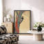 Illustration d'un pic sur un arbre d'automne, images d'oiseaux classiques, impression sur toile encadrée-123408229-123408223