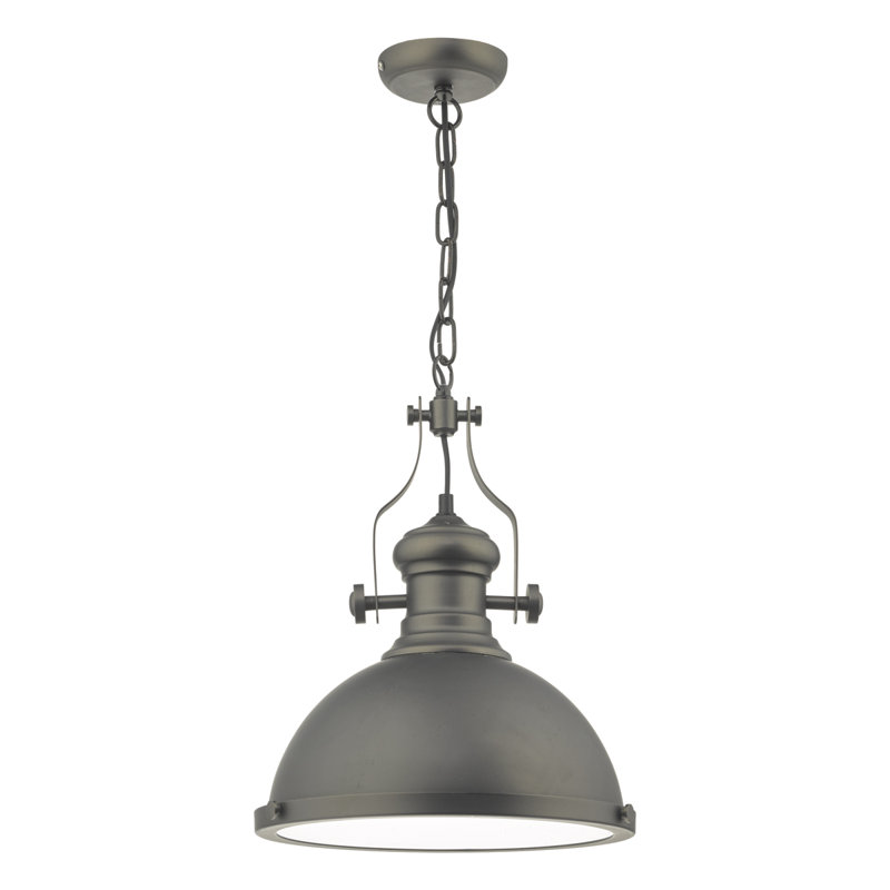 Ian 1 - Light Dome Pendant, 145cm H x 32cm W x 32cm D, Antique Pewter