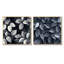 «Slate Grey Leaves Beauty I» - art mural feuilles - décoration murale traditionnelle 2 pièces-812466867-812466869-812466864