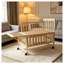 Mini lit de bébé portatif en bois de pin naturel, landau convertible sans peinture