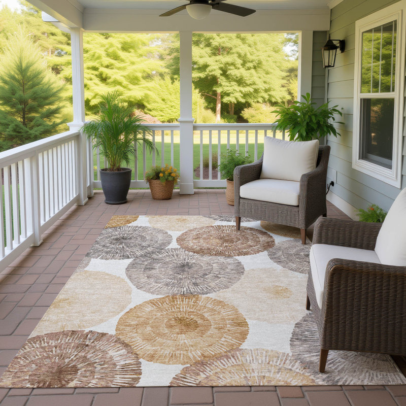 Machine Washable Indoor/Outdoor Bourkelands ACN2351 Abstract Rug, Rectangle 5' x 7'6"