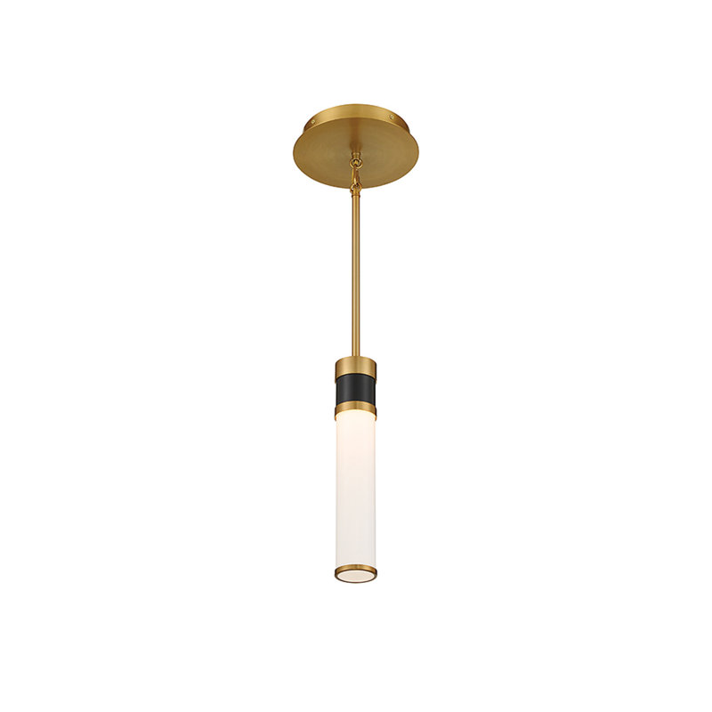 Mini-luminaire DEL Abel en noir mat avec accents laiton chaud