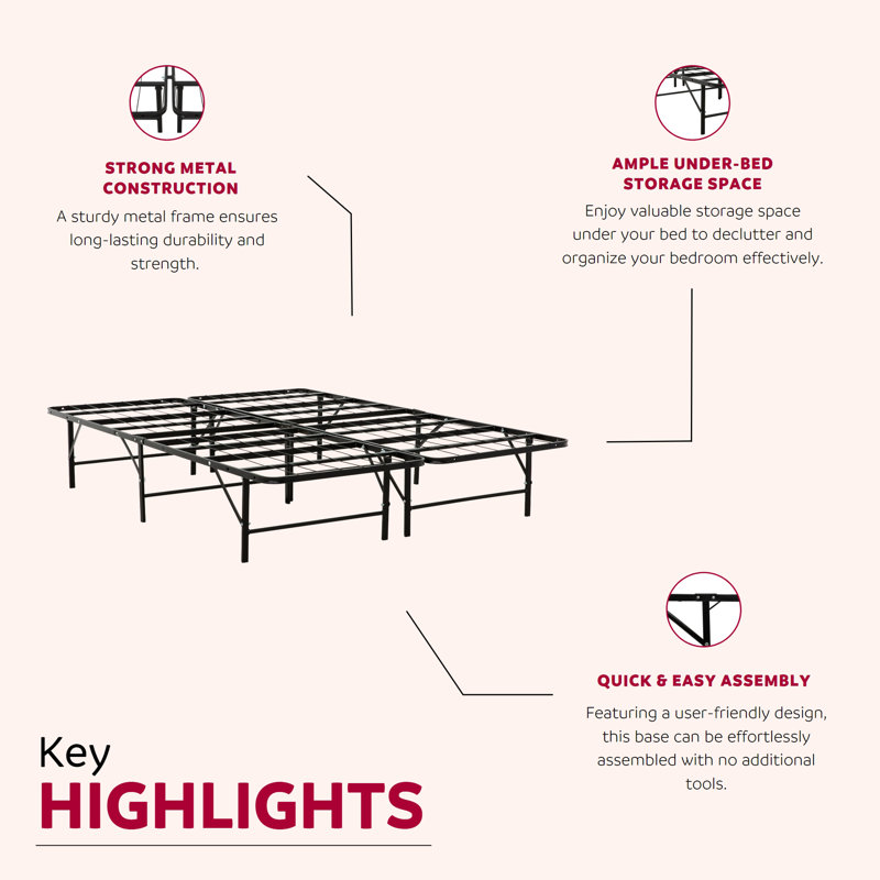 UltraBase Metal Platform Bed Frame, California King