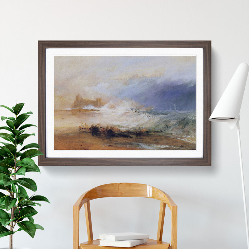Northumberland with a Steamboat by Joseph Mallord William Turner - Picture Frame Painting, 27cm H x 36cm W x 2cm D