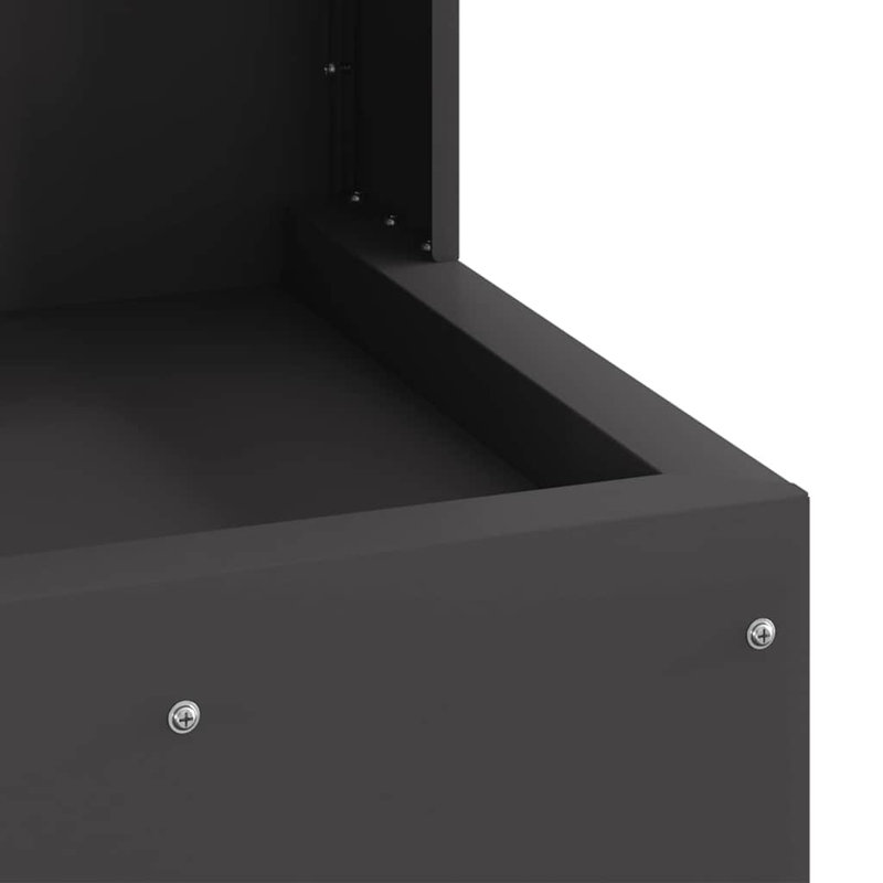 Modern Outdoor Fire Pit, Cold Rolled Steel Black