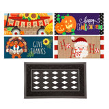 Sassafras Fall Holiday Set Of 4 Mats With Display Frame, Collection #7