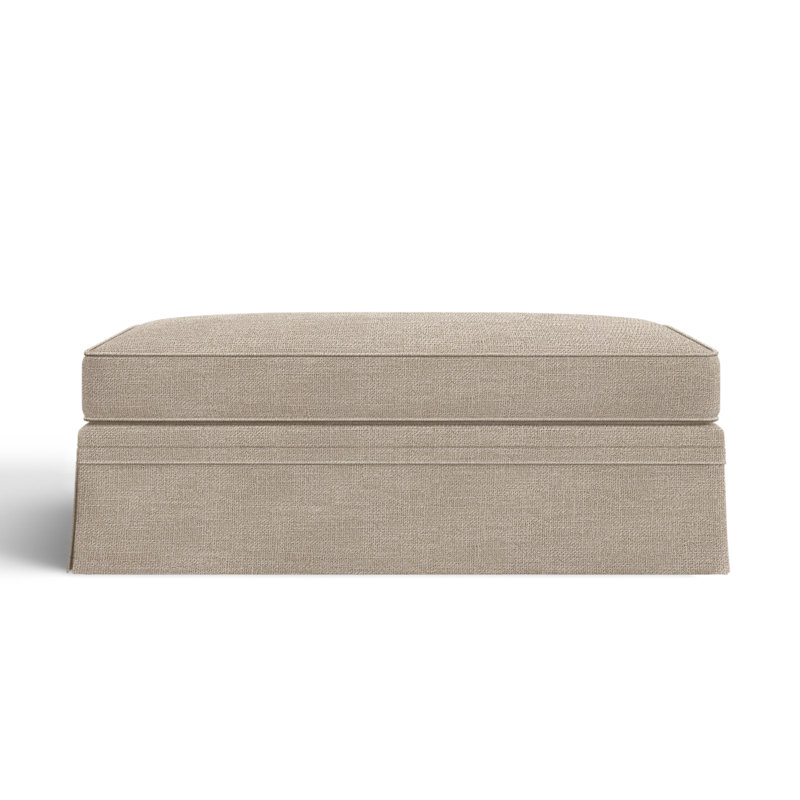 Shelby Upholstered Storage Ottoman, Conversation Ivory Basketweave