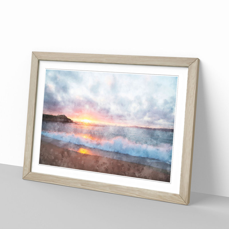 Pacific Coast Sunset - Framed Print, Oak, 45cm H x 63cm W x 2cm D