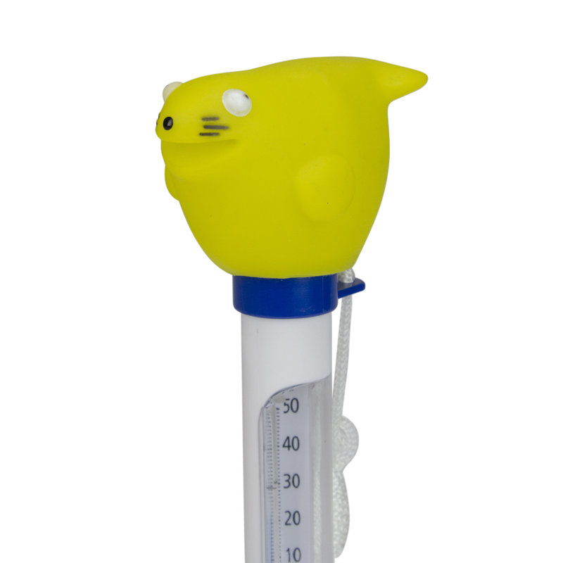 Thermomètre pour piscine ou spa flottant 8,25 po avec otarie jaune