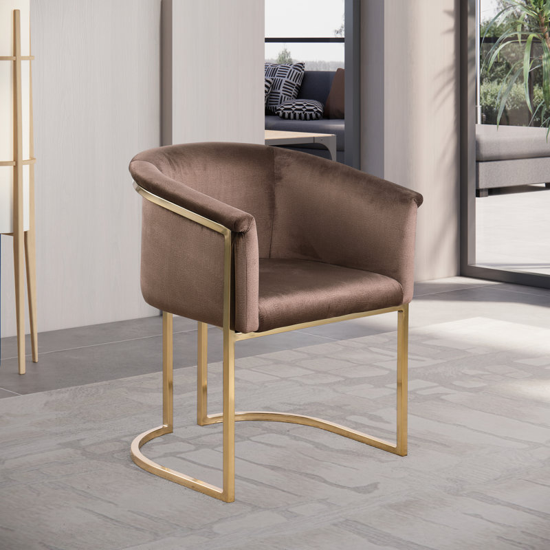 Fauteuil Izakeel, Velours brun