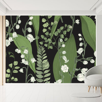 Elysian US Made – Lily of the Valley and Fern Seamless Wallpaper Panel