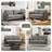 George 62’’ Chenille Tufted Loveseat Sofa with 2 Pillows And Storage Pockets Couches-1596382032