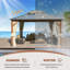 14 Ft. W x 12 Ft. D Metal Patio Gazebo,  Ultra-Thick Columns and Beams, Metal Canopy with Wood Grain Aluminum Frame