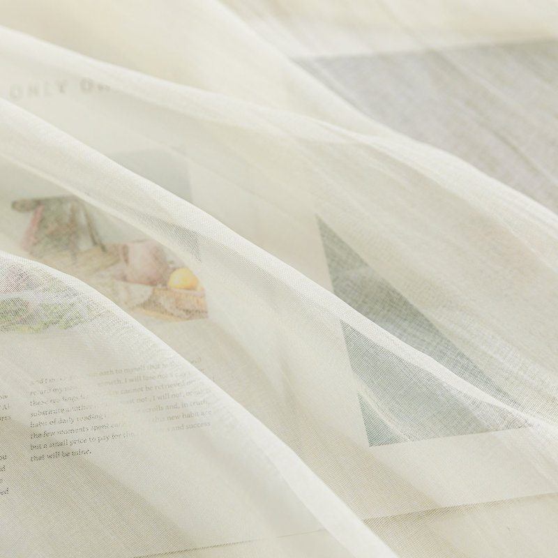 Paire de rideaux transparents avec passe-tringle Crinkle, Crème, crème, L 50 po x L 96 po