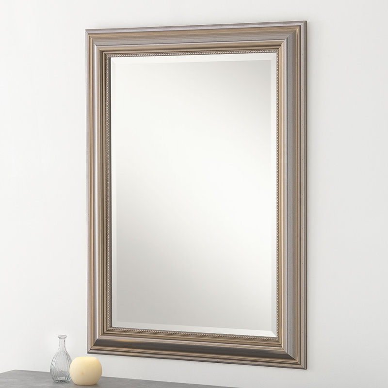 Magdalene Beaded Framed Wall Mounted Accent Mirror, 108cm H x 131cm W, Champagne