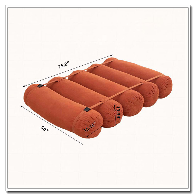 Chaise de plancher ajustable, canapé en velours côtelé avec sangles réglables, Orange