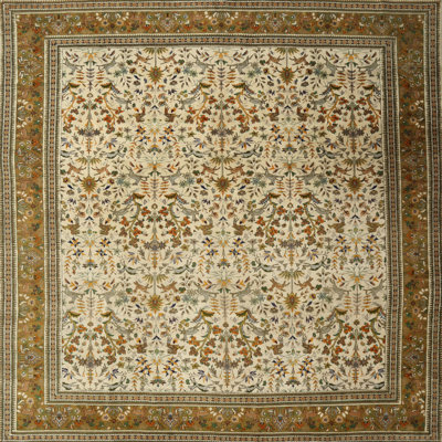 Tapis traditionnel crème / vert clair Guillotte