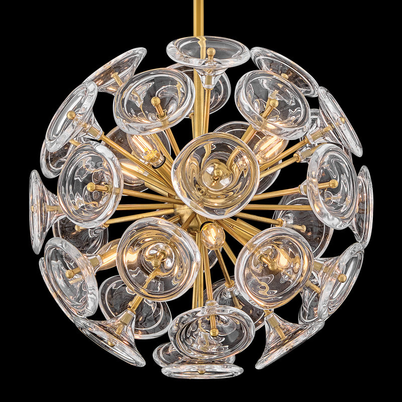 Maya Chandelier, 70.5" H x 19.75" W x 19.75" D, Clear, 8 Lights