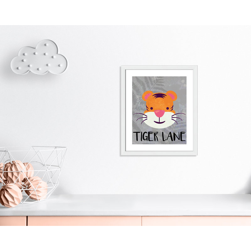 Impression sur papier Tigert Lane Tiger Lane, H 24,5 po x l 20,5 po x P 0,6 po, Encadré plat blanc
