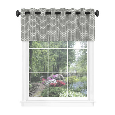 Bonamy Abstract Line Design Valance Curtains, Small Curtain for Windows Decor, 58 x 13 inches