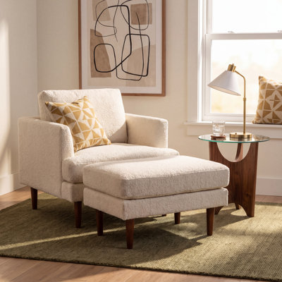 Miller 35'' W Upholstered Armchair With Ottoman
