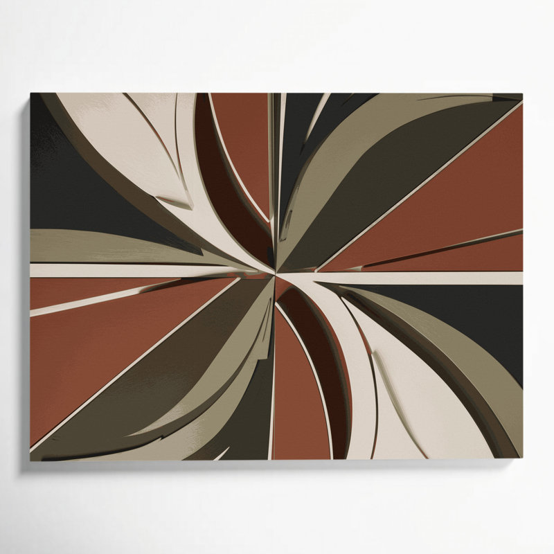 «Geometric Abstraction 87», art mural sur toile brune, H 16 po x l 20 po