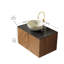 Ensemble de meuble-lavabo 30 po 2 pièces noir, chêne brun, pierre blanc céramique / pierre frittée - fermeture en douceur | Fixation murale / flottante