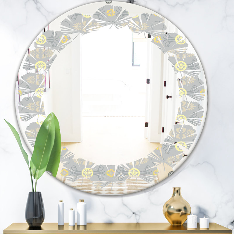 Miroir mural doré sans cadre, H 23,6 po x l 23,6 po