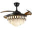 Modern 42" Crystal Ceiling Fan Light with Remote Control and Light Kit Included