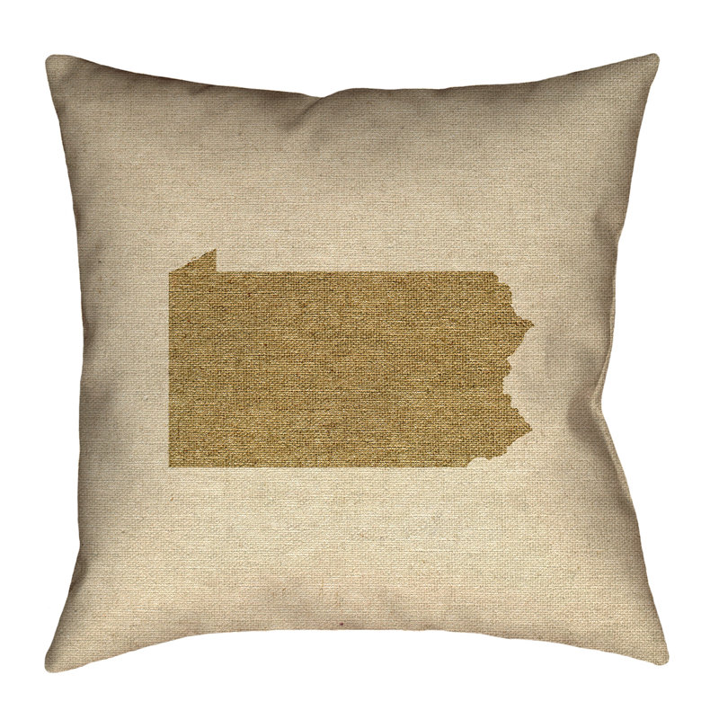 Coussin Katelyn Smith Pennsylvania, 26 po x 26 po, Brun, Simili suède