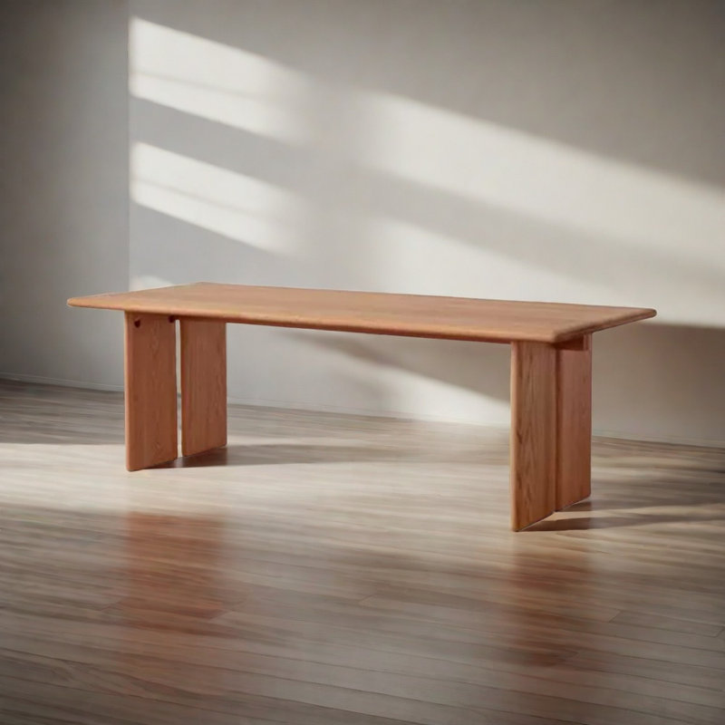 Jerina Ash Solid Wood Dining Table, 27.55" W x 55.11" L