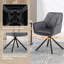Lestarain 1Dining Room Chair Swivel, Swivel Chair, Kitchen Chair With Armrests Backrest, Living Room Chair, Upholstered Chair, Armchair, Metal Legs, Velvet, Imitation Leather, Dark Grey-397039254