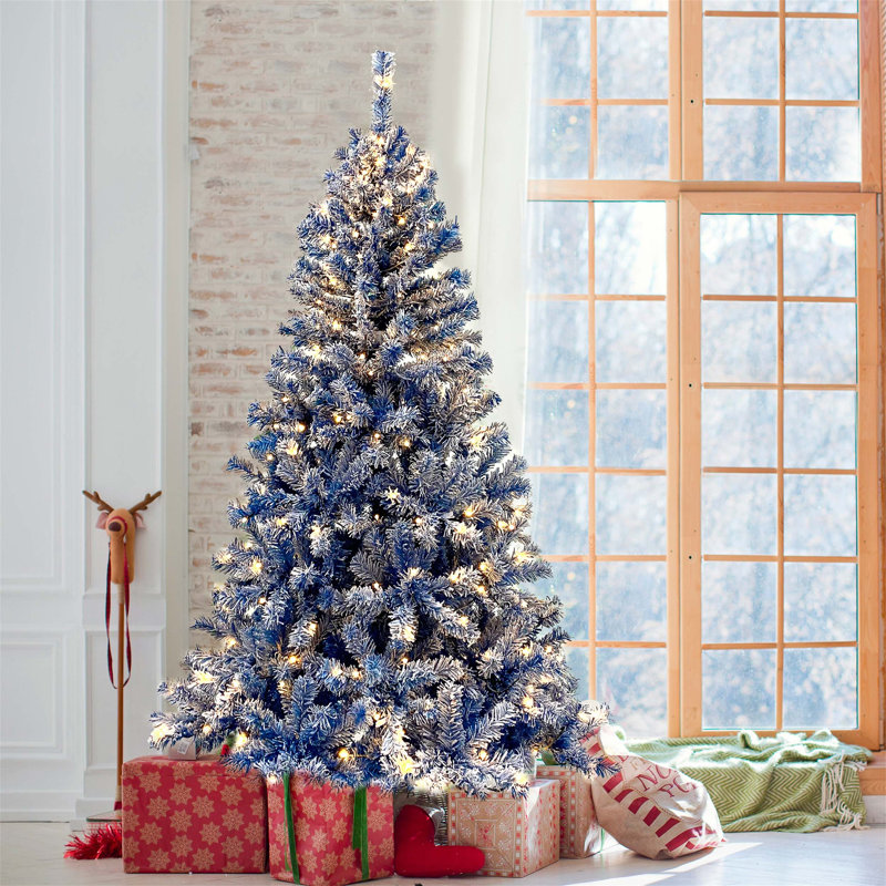 Arbre de Noël artificiel régulier (double) avec aiguilles bleues