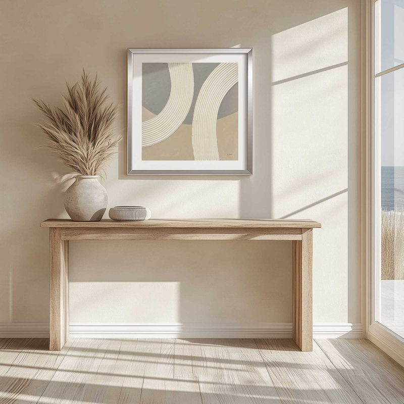 «Rhythm in Neutral Shades II», reproduction sur toile, H 13,75 po x l 13,75 po, Cadre photo simple en zinc patiné