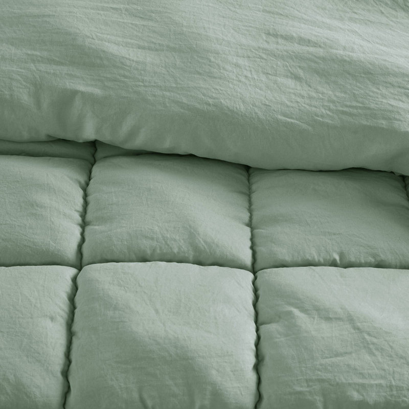 Dream Puff Down Alternative Comforter Set, Twin Comforter + 1 Standard Shams, Sage
