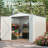 8X6 Ft Metal Tool Shed With Pitched Roof And Lockable Door, Waterproof, - Cracking, Courtyard Applicable For Bike Sundries Storage, Side Window Airflow, High Strength, Quick Installation-122098293