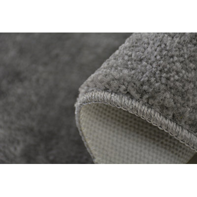 Tapis gris antidérapant à dossier moyen en lin lavable à la machine