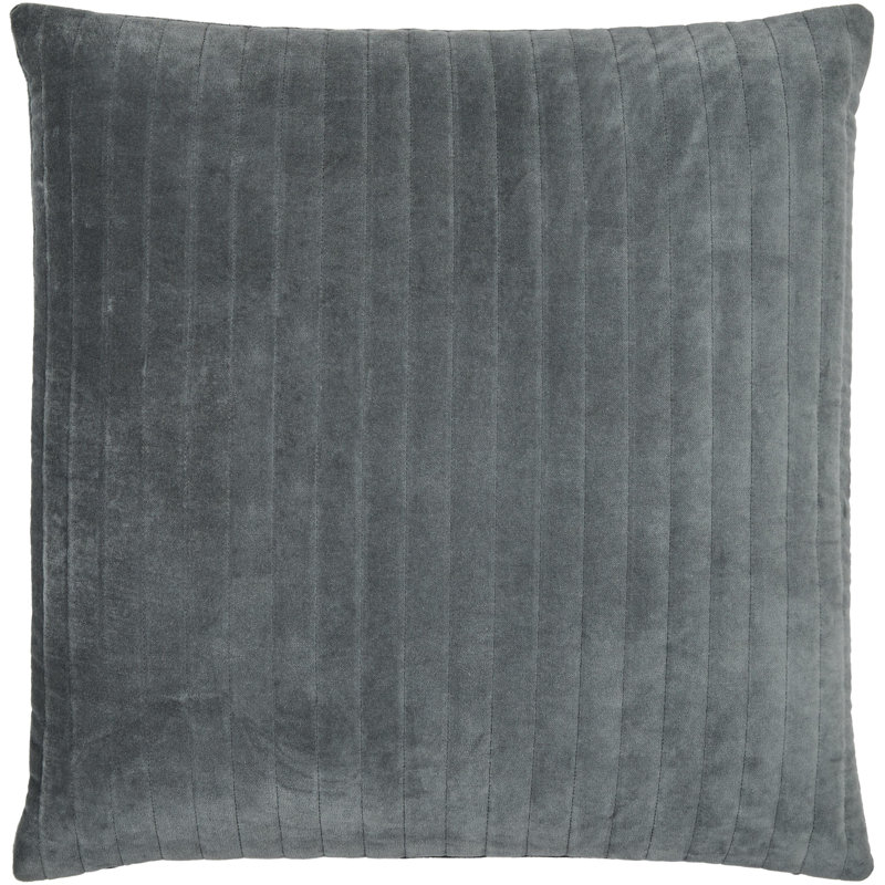 Coussin en coton Beyerne, Bleu sarcelle foncée, Housse de coussin seulement - sans coussin, 22 po x 22 po
