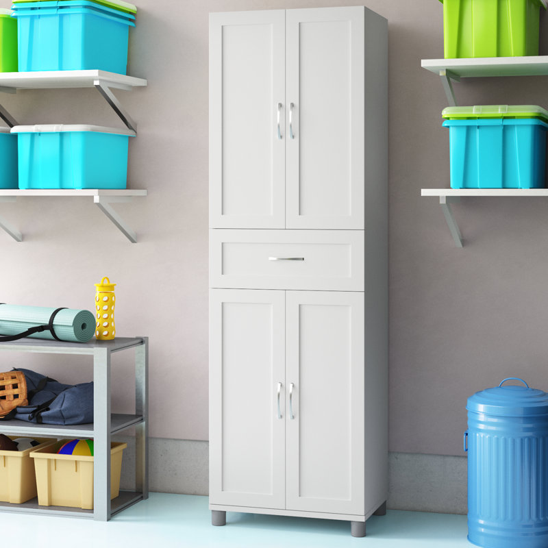 Armoire de rangement avec tiroir Aleg, Blanc
