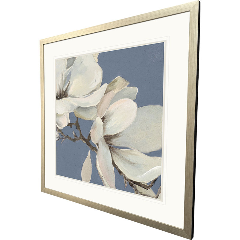 «Magnolia on Blue II», art encadré