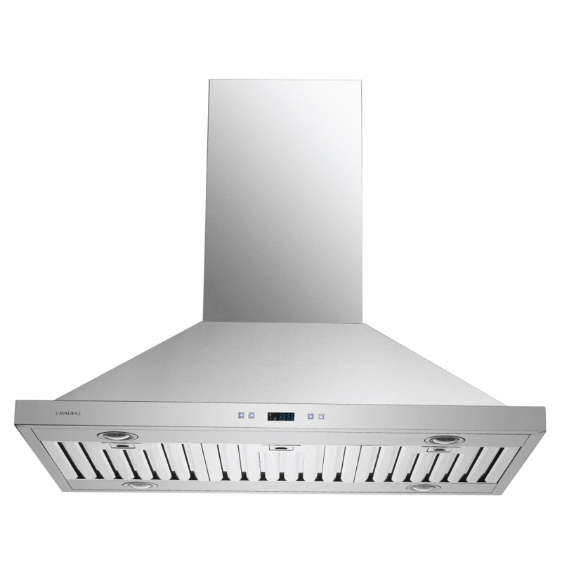 Cavaliere 36 " W Stainless Steel 494 CFM Ducted (Vented) Island Range Hood with Baffle Filter