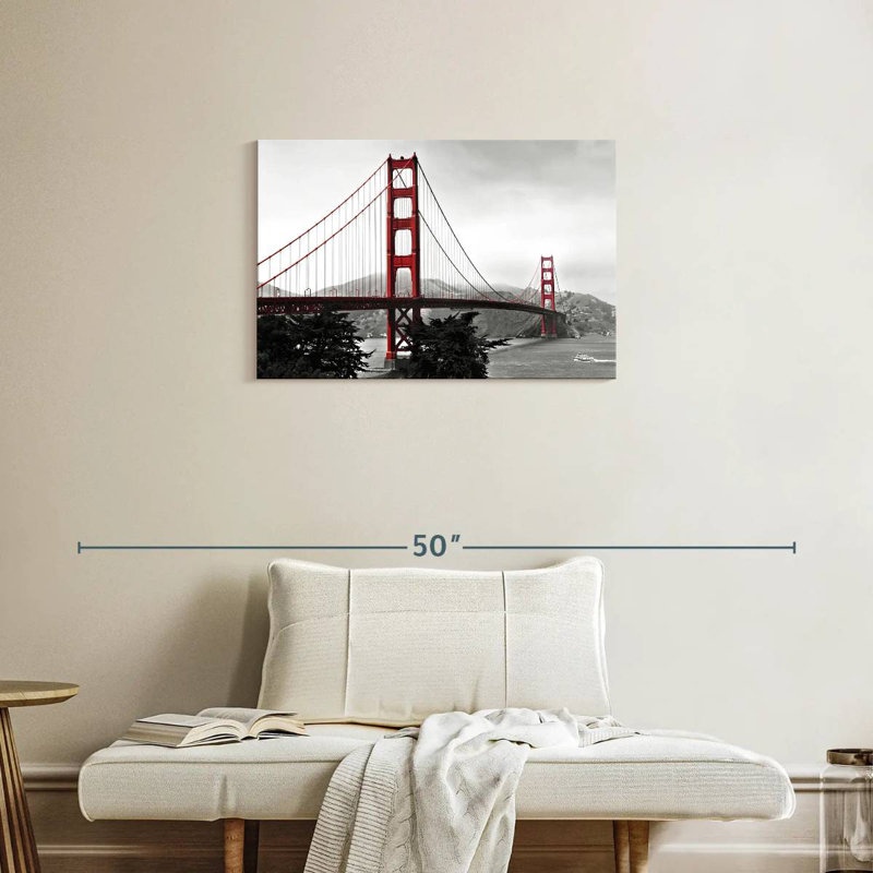 Pont du Golden Gate rouge vif, H 20 po x l 30 po