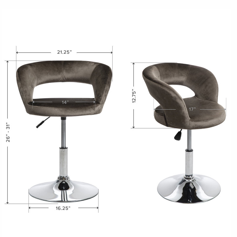 Giselle Contemporary Vanity Chair, Soot