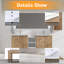 Meuble-lavabo double flottant en chêne blanc avec armoire latérale et lavabo