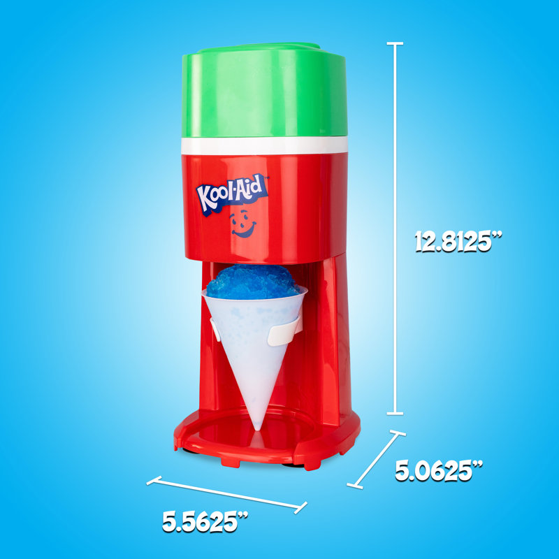 Kool-Aid Electric Shaved Ice & Snow Cone Maker with Ice Mold, Strawberry Red, Strawberry Red