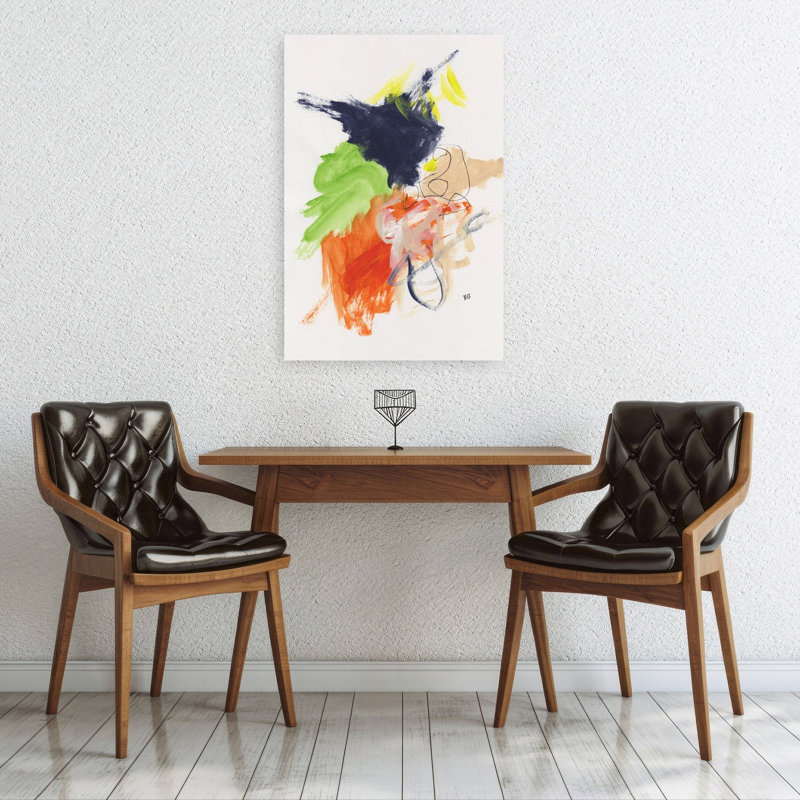 «Vibrant Abstract Gestures», art abstrait coloré et audacieux, 36" H x 24" W