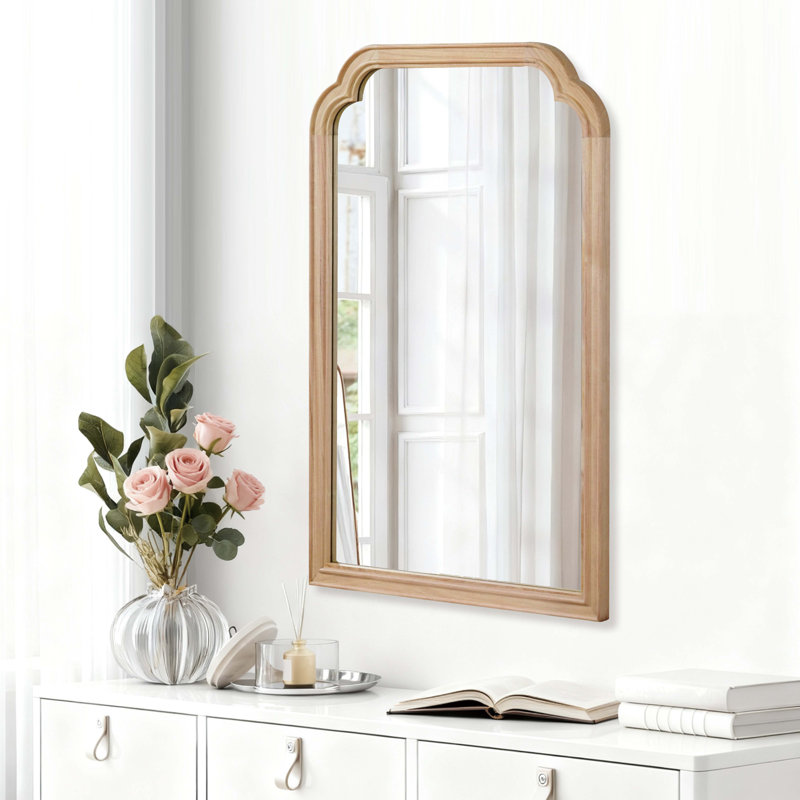 Miroir de coin, 30 po x 20 po, Bois naturel